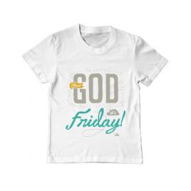 Tricou adler copil thank god its friday alb