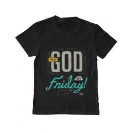 Tricou adler copil thank god its friday negru