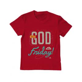 Tricou adler copil thank god its friday rosu