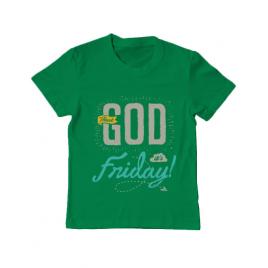 Tricou adler copil thank god its friday verde mediu