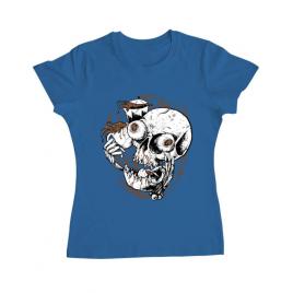Tricou adler dama coffee addict albastru azuriu