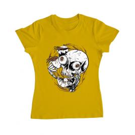 Tricou adler dama coffee addict galben