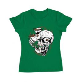 Tricou adler dama coffee addict verde mediu