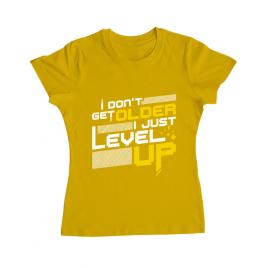 Tricou adler dama i dont get older galben