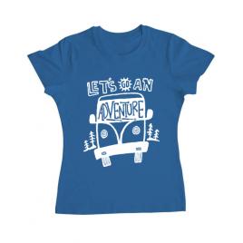Tricou adler dama lets go an adventure albastru azuriu