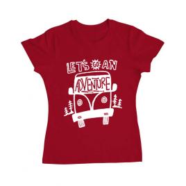 Tricou adler dama lets go an adventure rosu