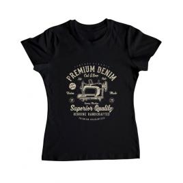 Tricou adler dama premium denim negru