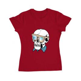 Tricou adler dama skull holiday rosu