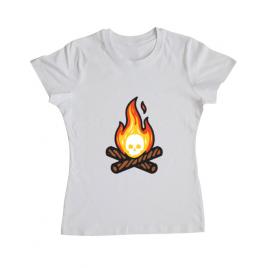 Tricou adler dama skullfire alb