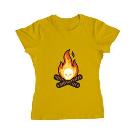 Tricou adler dama skullfire galben