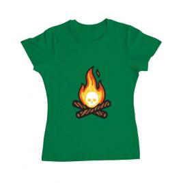 Tricou adler dama skullfire verde mediu