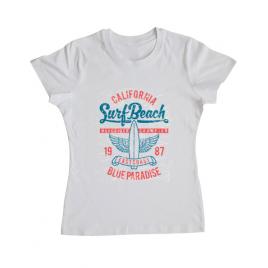 Tricou adler dama surf beach alb