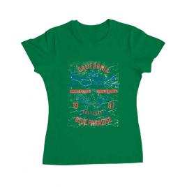 Tricou adler dama surf beach verde mediu