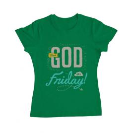 Tricou adler dama thank god its friday verde mediu