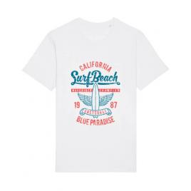 Tricou stanley stella barbat surf beach alb