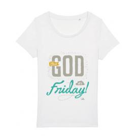Tricou stanley stella dama thank god its friday alb