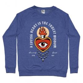 Bluza adler barbat burning heart albastru melanj