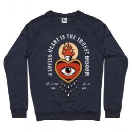 Bluza adler barbat burning heart denim inchis