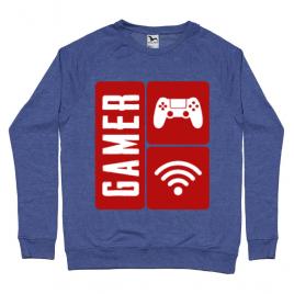 Bluza adler barbat gamer albastru melanj