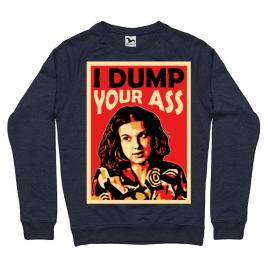 Bluza adler barbat i dump your ass denim inchis