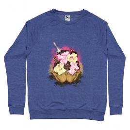 Bluza adler barbat sweet ice cream lettering albastru melanj