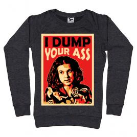 Bluza adler dama i dump your ass negru melanj