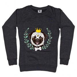 Bluza adler dama king of pug negru melanj