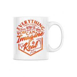 Cana personalizata everything you can imagine is real alb