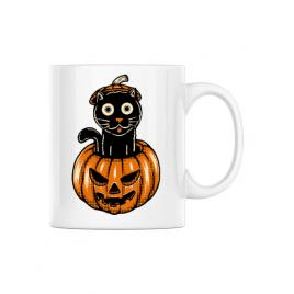 Cana personalizata pumpcat alb