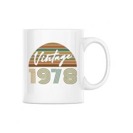 Cana personalizata vintage 1978 alb