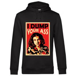 Hoodie barbat cu gluga i dump your ass negru