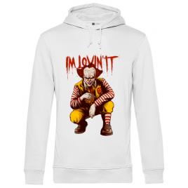 Hoodie barbat cu gluga i'm lovin it alb