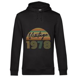 Hoodie barbat cu gluga vintage 1978 negru