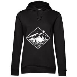 Hoodie dama cu gluga camp mode on negru