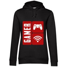 Hoodie dama cu gluga gamer negru