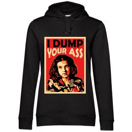 Hoodie dama cu gluga i dump your ass negru