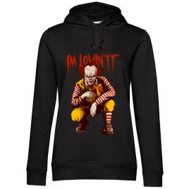 Hoodie dama cu gluga i'm lovin it negru