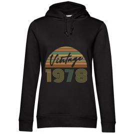 Hoodie dama cu gluga vintage 1978 negru