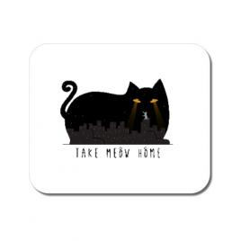 Mousepad personalizat take meow home alb