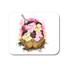 Mousepad personalizat sweet ice cream lettering alb