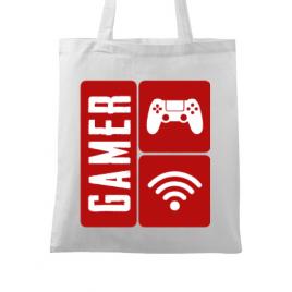 Sacosa din panza gamer alb