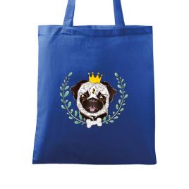 Sacosa din panza king of pug albastru regal