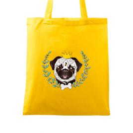 Sacosa din panza king of pug galben