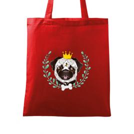 Sacosa din panza king of pug rosu