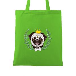 Sacosa din panza king of pug verde mar