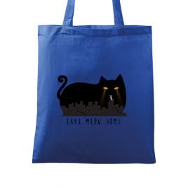 Sacosa din panza take meow home albastru regal
