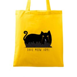 Sacosa din panza take meow home galben