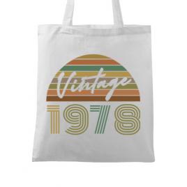 Sacosa din panza vintage 1978 alb