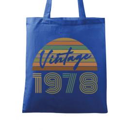 Sacosa din panza vintage 1978 albastru regal