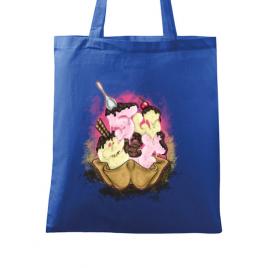 Sacosa din panza sweet ice cream lettering albastru regal